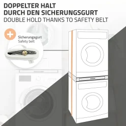 Ml-Design Cadre intermédiaire universel pour lave-linge avec porte-serviettes coulissante