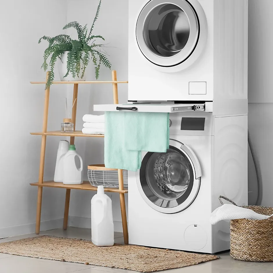 Ml-Design Cadre intermédiaire universel pour lave-linge avec porte-serviettes coulissante