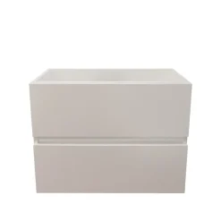 Cuisibane Caisson de salle de bain ROSALY INOX - 70 cm- Blanc- Plan vasque en