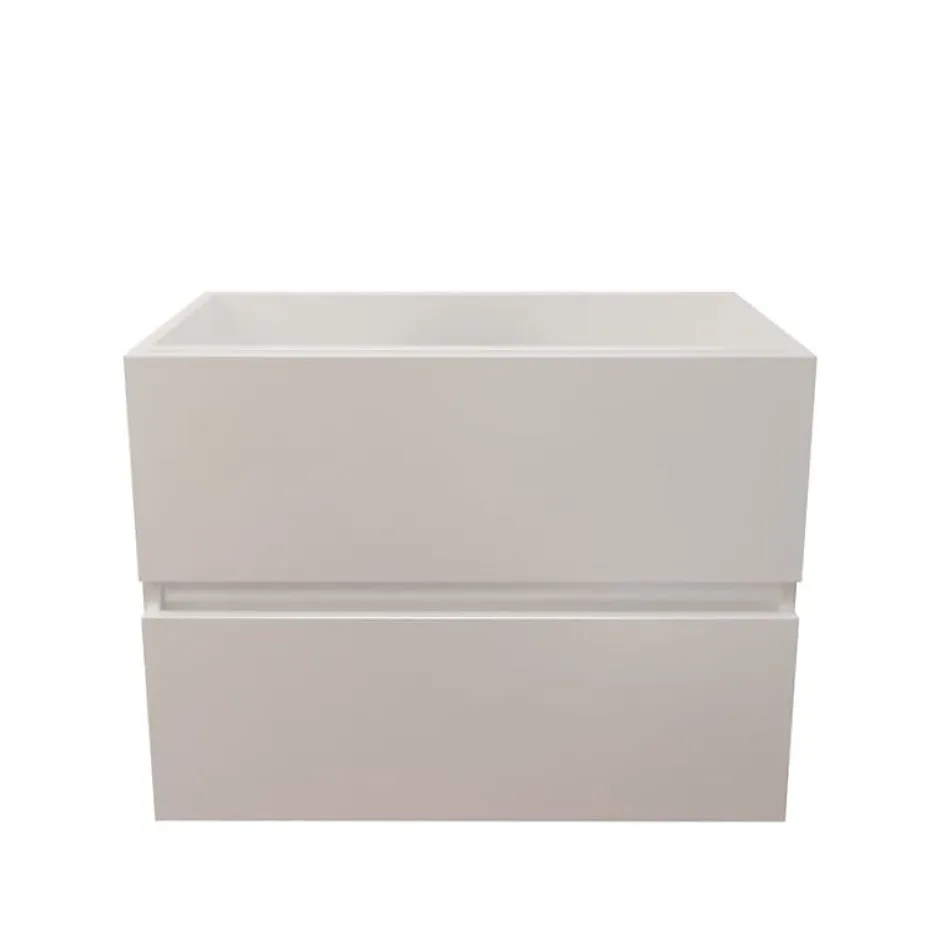 Cuisibane Caisson de salle de bain ROSALY INOX - 70 cm- Blanc- Plan vasque en