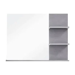 Trend Team CANCUN - Meuble de salle de bain. Miroir avec tablettes, LED non inclu, mélaminé gris ciment. L - H - P : 72 - 57 - 20 cm.* Miroir Simple