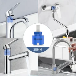 Homelody Cartouche Céramique Sedal 35 mm pour Mitigeur Cartouche de Remplacement Universelle pour Robinet Cuisine et Salle de Bain