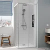 Ceramia CASCADA Porte de douche 90x90x195cm coulissante anticalcaire avec profilés chrome brillant (CERAHC9090C)