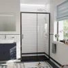 Ceramia PURA Porte de douche 120x195cm coulissante anticalcaire avec profilés Noir mat (CERAHP120B)* Porte De Douche