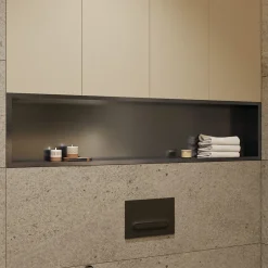 Ceramia Timeless Niche de Douche à encastrer, Acier Inoxydable 304, 120x28x10cm, Gun Métal brossé PVD* Niche De Salle De Bains