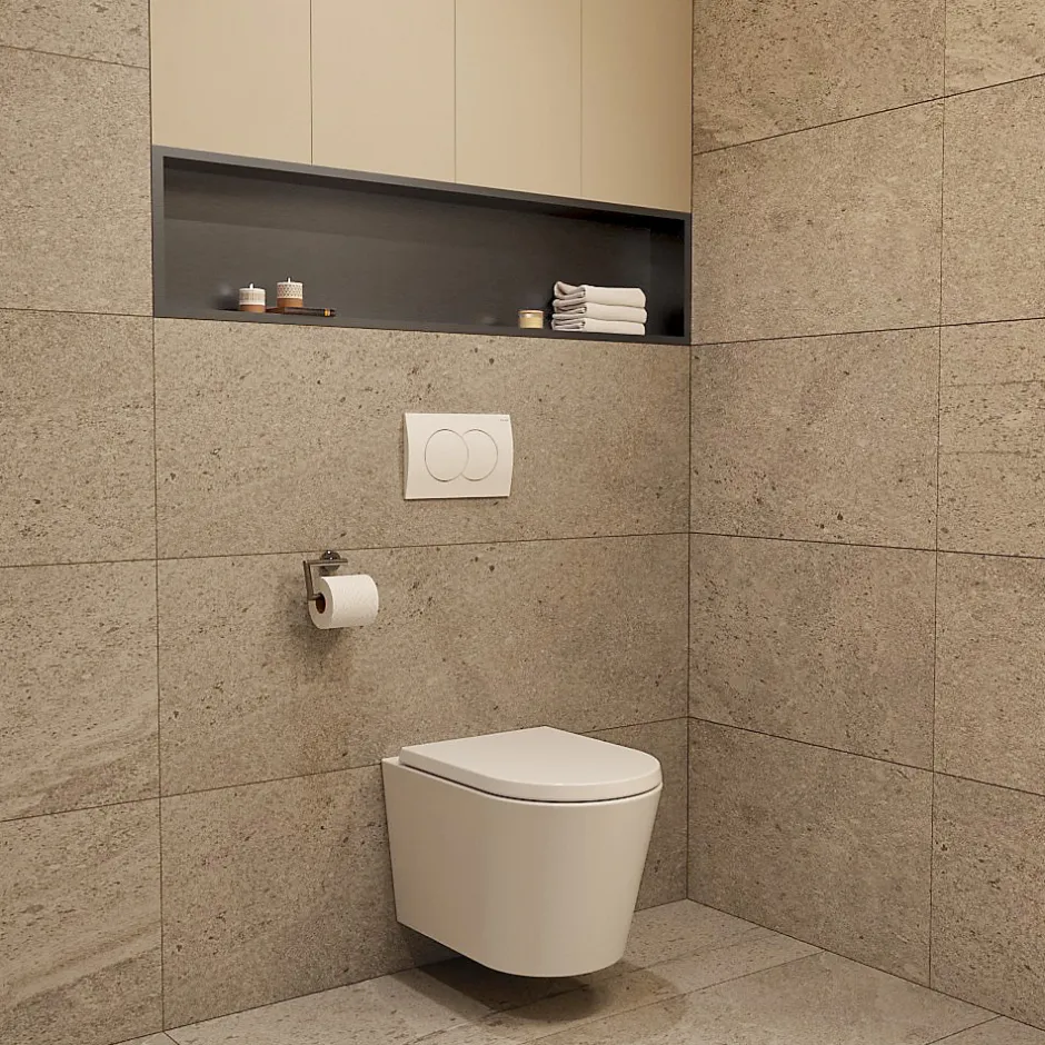 Ceramia Timeless Niche de Douche à encastrer, Acier Inoxydable 304, 120x28x10cm, Gun Métal brossé PVD* Niche De Salle De Bains