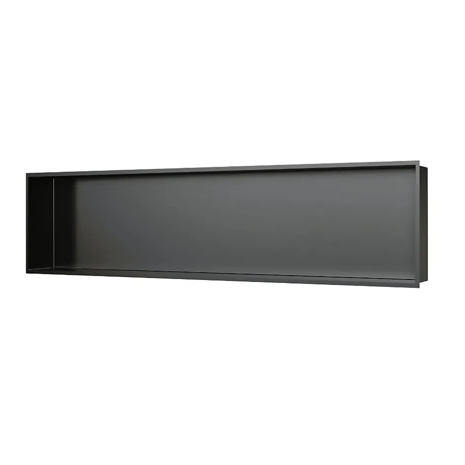 Ceramia Timeless Niche de Douche à encastrer, Acier Inoxydable 304, 120x28x10cm, Gun Métal brossé PVD* Niche De Salle De Bains
