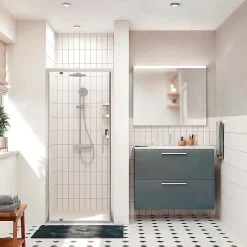 Ceramia Zenith Porte de douche 80x195cm pivotante anticalcaire avec profilés Chrome brillant (CERAHZ80C)* Porte De Douche