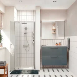 Ceramia Zenith Porte de douche 90x195cm pivotante anticalcaire avec profilés Chrome brillant (CERAHZ90C)* Porte De Douche