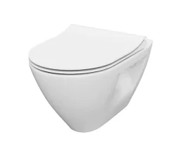 Cersanit Mille Cuvette suspendue sans bride avec abattant softclose, Blanc (S701-454-ECO)