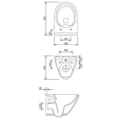 Cersanit Mille Cuvette suspendue sans bride avec abattant softclose, Blanc (S701-454-ECO)