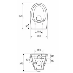 Cersanit Moduo cuvette suspendue sans bride avec abattant SoftClose, Blanc (K701-147-ECO)* Wc Suspendu