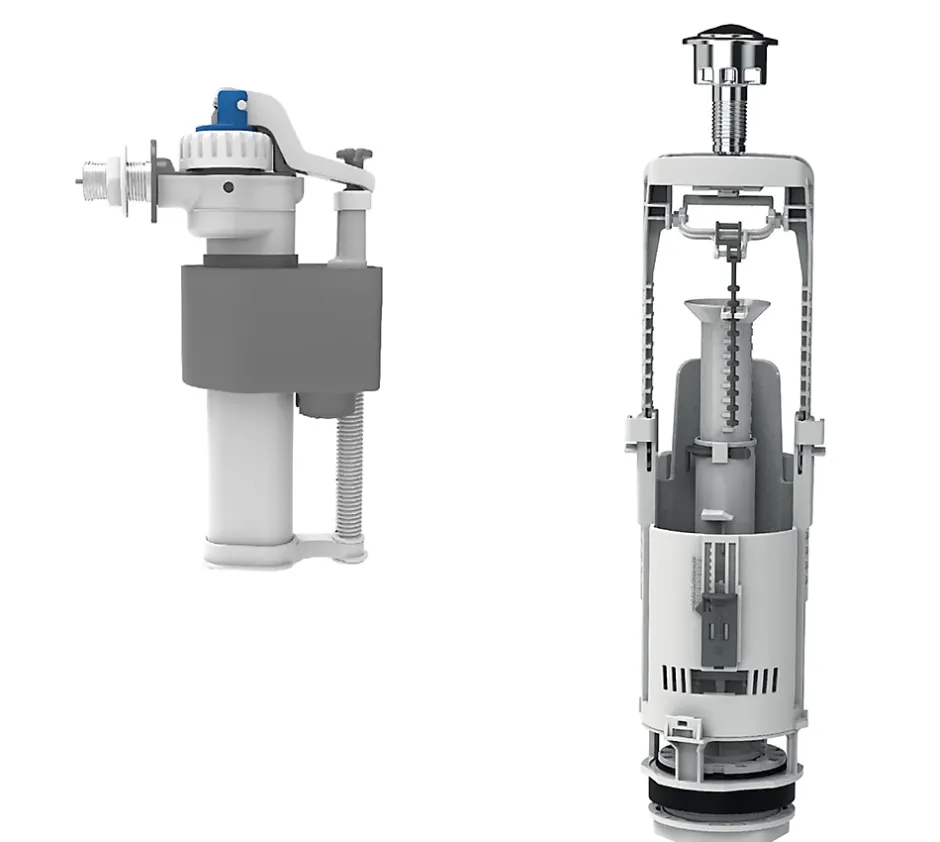 Flomasta Chasse d'eau + robinet flotteur à ouverture différé , double bouton poussoir + étrier* Chasse D'Eau