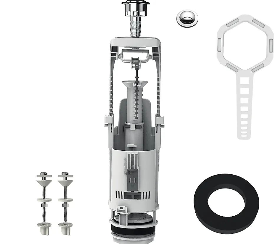 Flomasta Chasse d'eau 2", double bouton poussoir + étrier