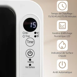 Giantex Chauffe-Serviettes 23 L,Ecran LED, Minuterie de 15 à 90 Min, pour Serviettes 114 x 178cm, Peignoirs, Couvertures, Blanc* Sèche-Serviettes Électrique