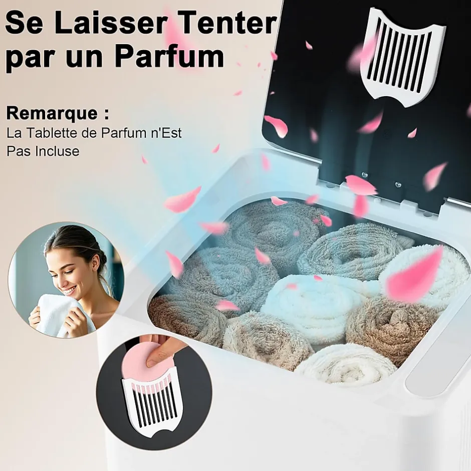 Giantex Chauffe-Serviettes 23 L,Ecran LED, Minuterie de 15 à 90 Min, pour Serviettes 114 x 178cm, Peignoirs, Couvertures, Blanc* Sèche-Serviettes Électrique