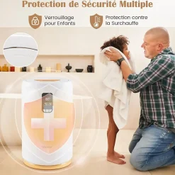 Giantex Chauffe-Serviettes 20L,avec Minuterie, 3 Lumière RGB et Verrouillage pour Spa, Peignoirs, Couvertures, Salle de Bain* Sèche-Serviettes Électrique