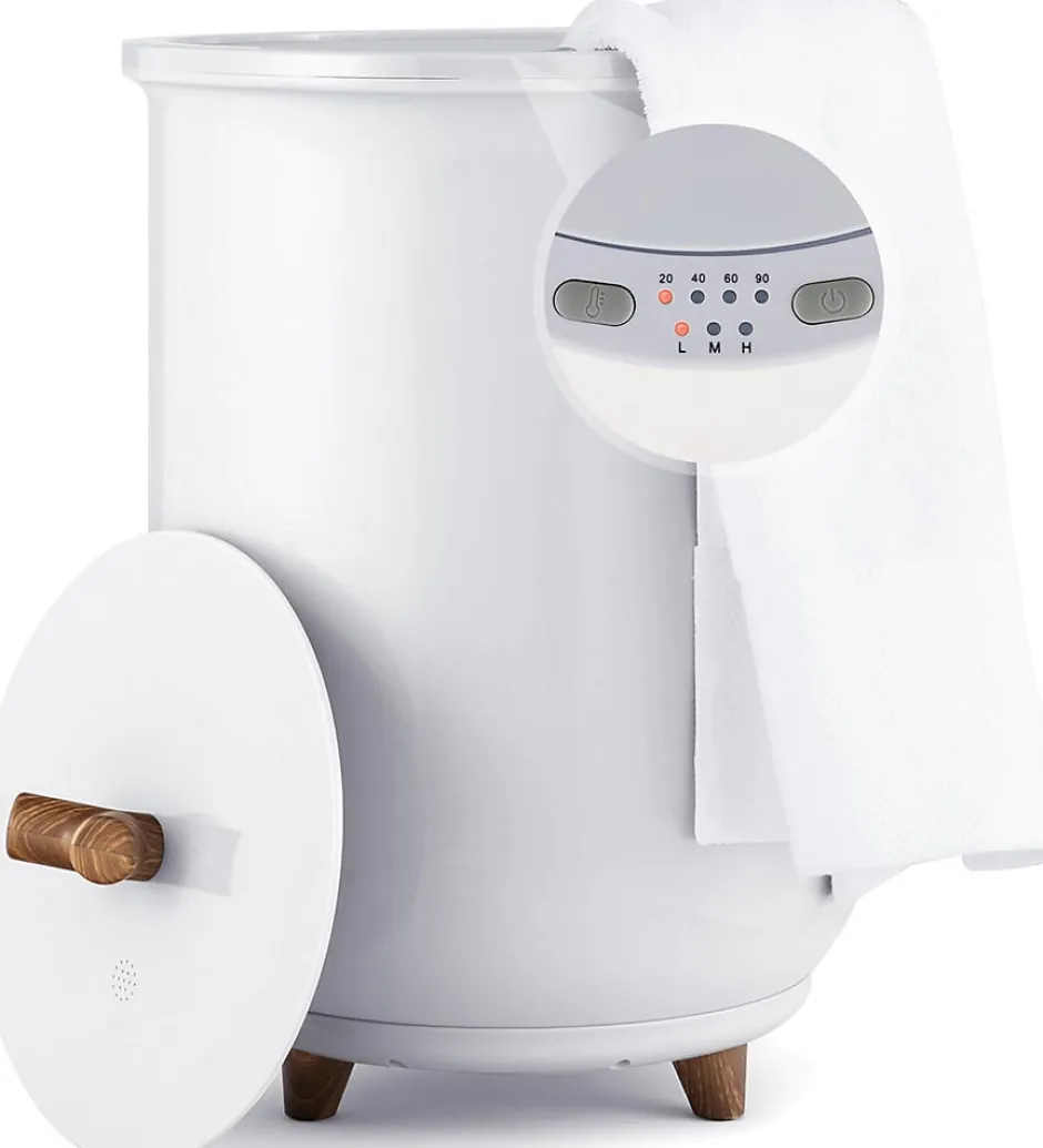 Giantex Chauffe-Serviettes Style Seau 23L, 3 Niveaux Chauffage 60-80Celsius & Minuterie 20-90min, Chauffe-Serviettes, Blanc* Sèche-Serviettes Électrique