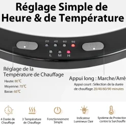 Giantex Chauffe-Serviettes Style Seau 23L, 3 Niveaux Chauffage 60-80Celsius & Minuterie 20-90min, Arrêt Automatique, Noir