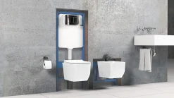 Laneri Châssis de bâti-support pour bidet, châssis réservoir caché complet de plaque de commande Inox pour couple de sanitaires suspendu* Bidet