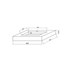 Kiamami Valentina 80Cm Hpl Stratifié Lavabo Chêne Glace Bassin Central