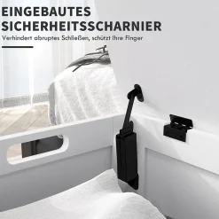 ProximaX Coffre de rangement avec poignée et couvercle, 81 x 40 x 46 cm, boîte de rangement pour salon et chambre, blanc* Meuble Wc
