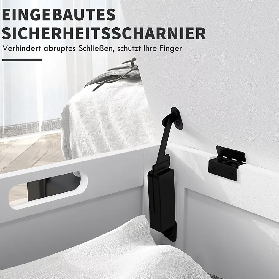 ProximaX Coffre de rangement avec poignée et couvercle, 81 x 40 x 46 cm, boîte de rangement pour salon et chambre, blanc* Meuble Wc