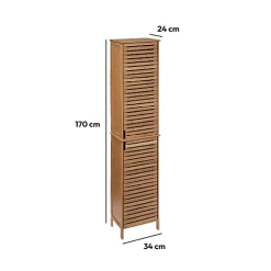 5Five Colonne 2 portes Bambou Sicela -* Colonne De Salle De Bains|Meuble De Salle De Bains Faible Profondeur