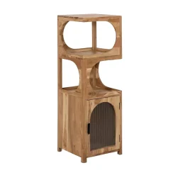 Made In Meubles Colonne 1 étagère en bois d'acacia Emyr