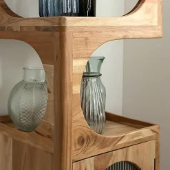 Made In Meubles Colonne 1 étagère en bois d'acacia Emyr
