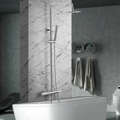 Imex Products Colonne baignoiredouche thermostatique chromee acier et laiton avec douchette plate anticalcaire* Colonne De Douche Encastrable