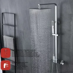 Poalgi Colonne bain douche mécanique avec barre extensible SKY BATH chromé série JOY* Colonne De Douche Mécanique