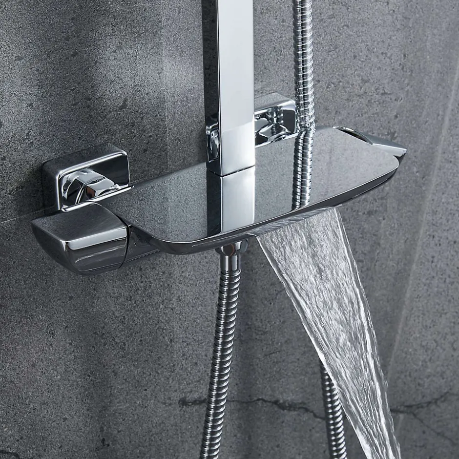 Poalgi Colonne bain douche mécanique avec barre extensible SKY BATH chromé série JOY* Colonne De Douche Mécanique