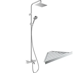Hansgrohe Colonne bain douche thermostatique Vernis Shape 230 chromé + tablette AddStoris* Robinet De Douche