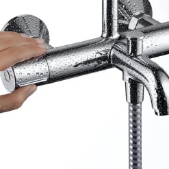 Hansgrohe Colonne bain douche thermostatique Vernis Shape 230 chromé + tablette AddStoris* Robinet De Douche