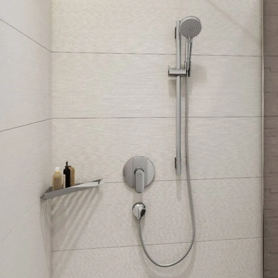 Hansgrohe Colonne bain douche thermostatique Vernis Shape 230 chromé + tablette AddStoris* Robinet De Douche