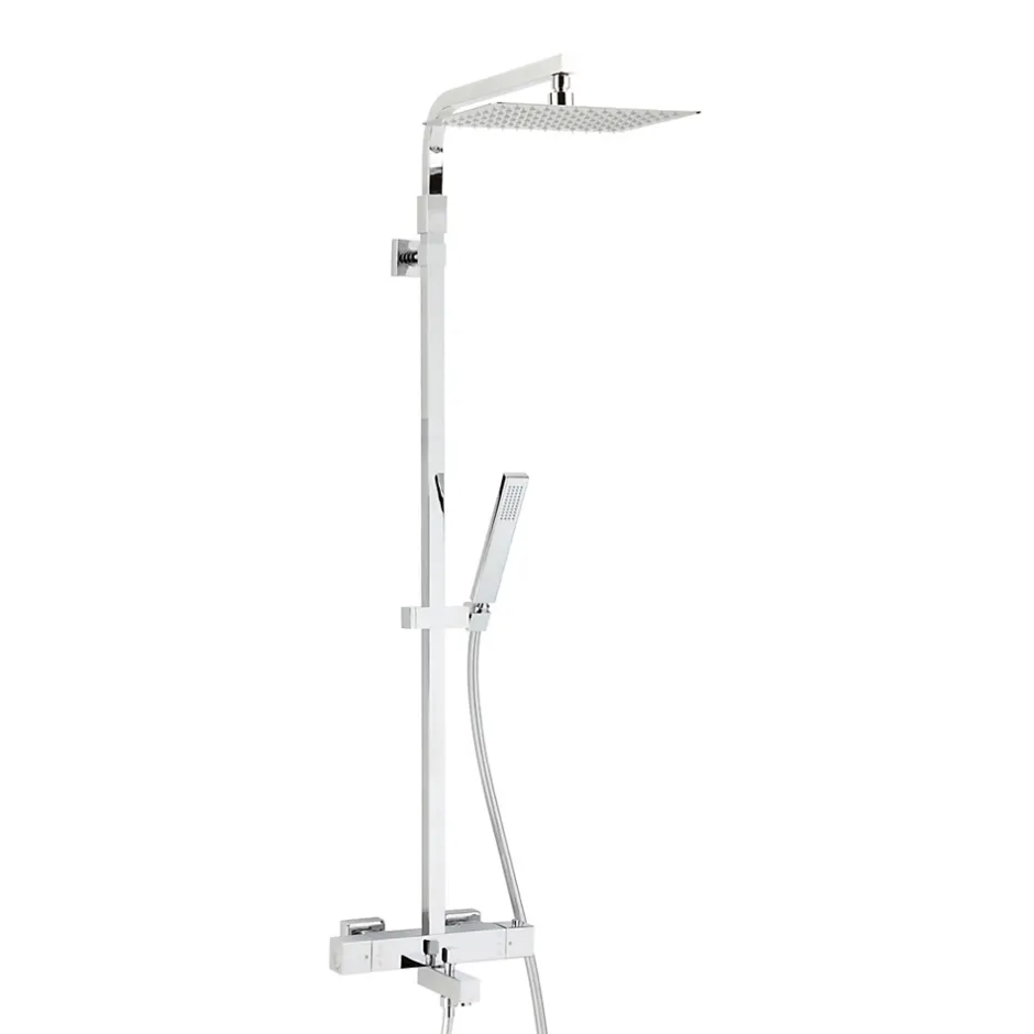 Valentin Colonne bain douche thermostatique avec pomme de tête, douchette et flexible, chrome, Touareg* Colonne De Baignoire