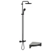 Grohe Colonne bain douche thermostatique Vitalio Start System noir mat + Tablette de douche d'angle Start Cube