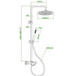 Essebagno Colonne bain-douche thermostatique cuivre brossé luisa II 250