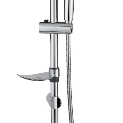 Autres Colonne Barre de douche chromee fixation reglable 70 cm douchette 1 jet mobile