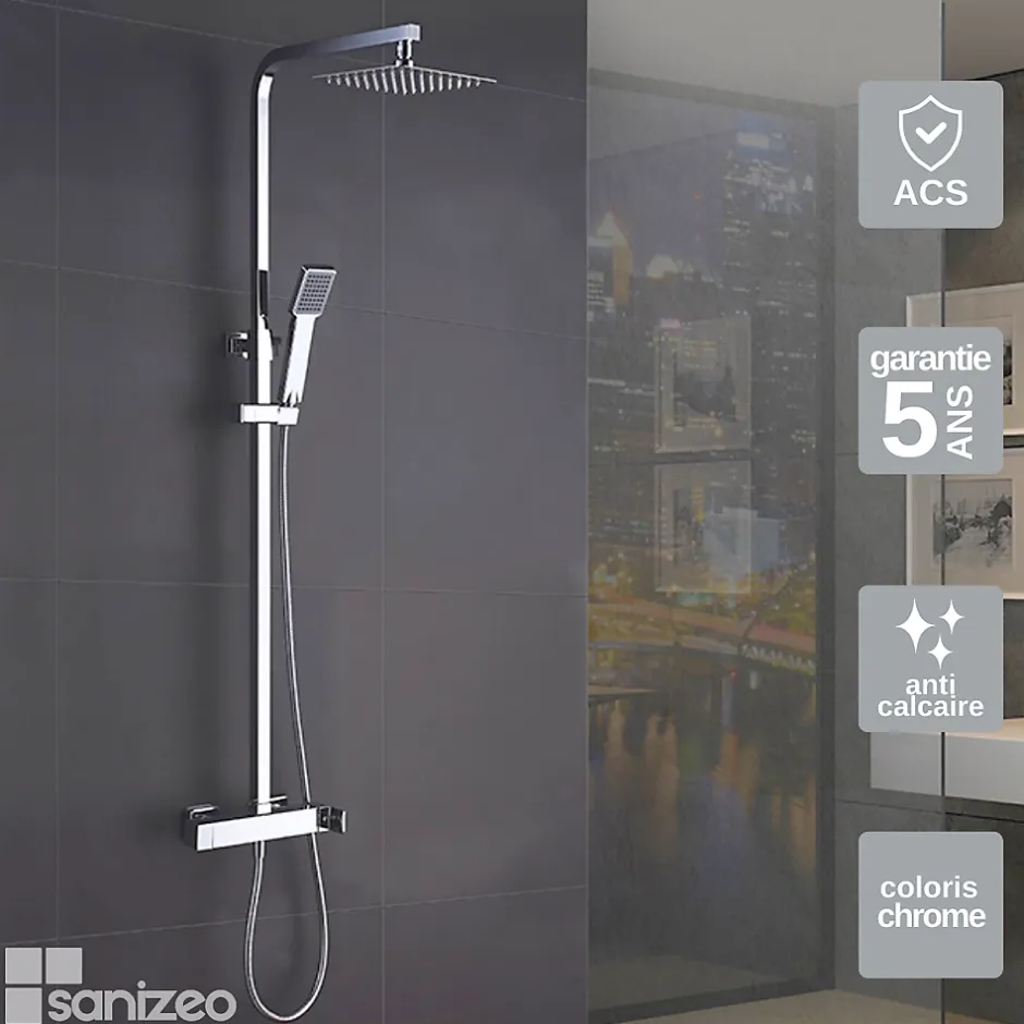 Imex Colonne de Douche Anti-Calcaire Chrome FIYI BDF016* Colonne De Douche Mécanique