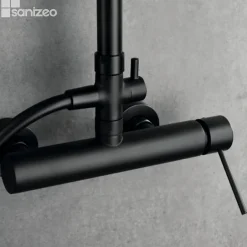 Imex Colonne de Douche Anti-Calcaire Noir Mat MILOS STICK BDYS045/NG