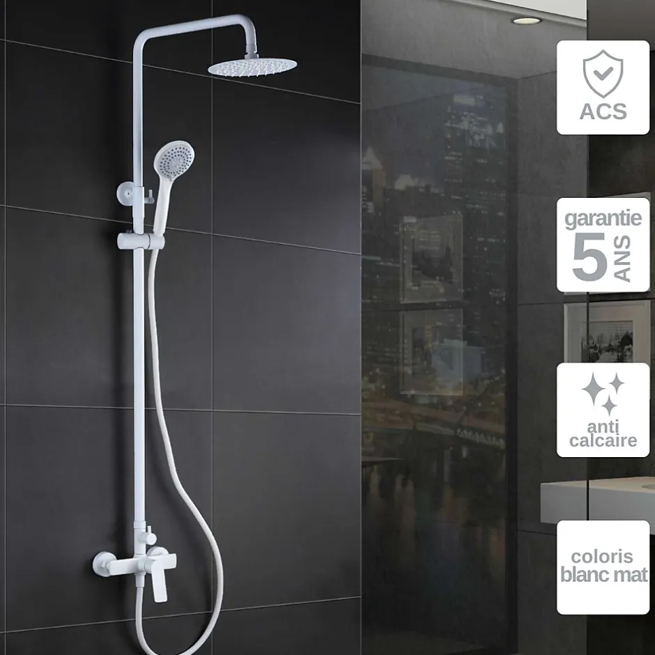Imex Colonne de Douche Anti-Calcaire Chrome LUXOR BDX023/BL* Colonne De Douche Mécanique