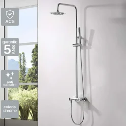Imex Colonne de Douche Anti-Calcaire Chrome OLIMPO BDC033