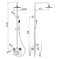 Imex Colonne de Douche Anti-Calcaire Chrome OLIMPO BDC033
