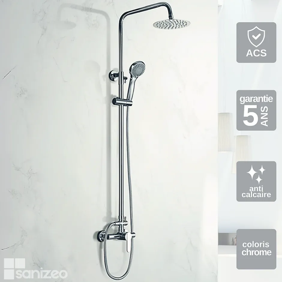 Imex Colonne de Douche Anti-Calcaire Chrome ROMA BDR001