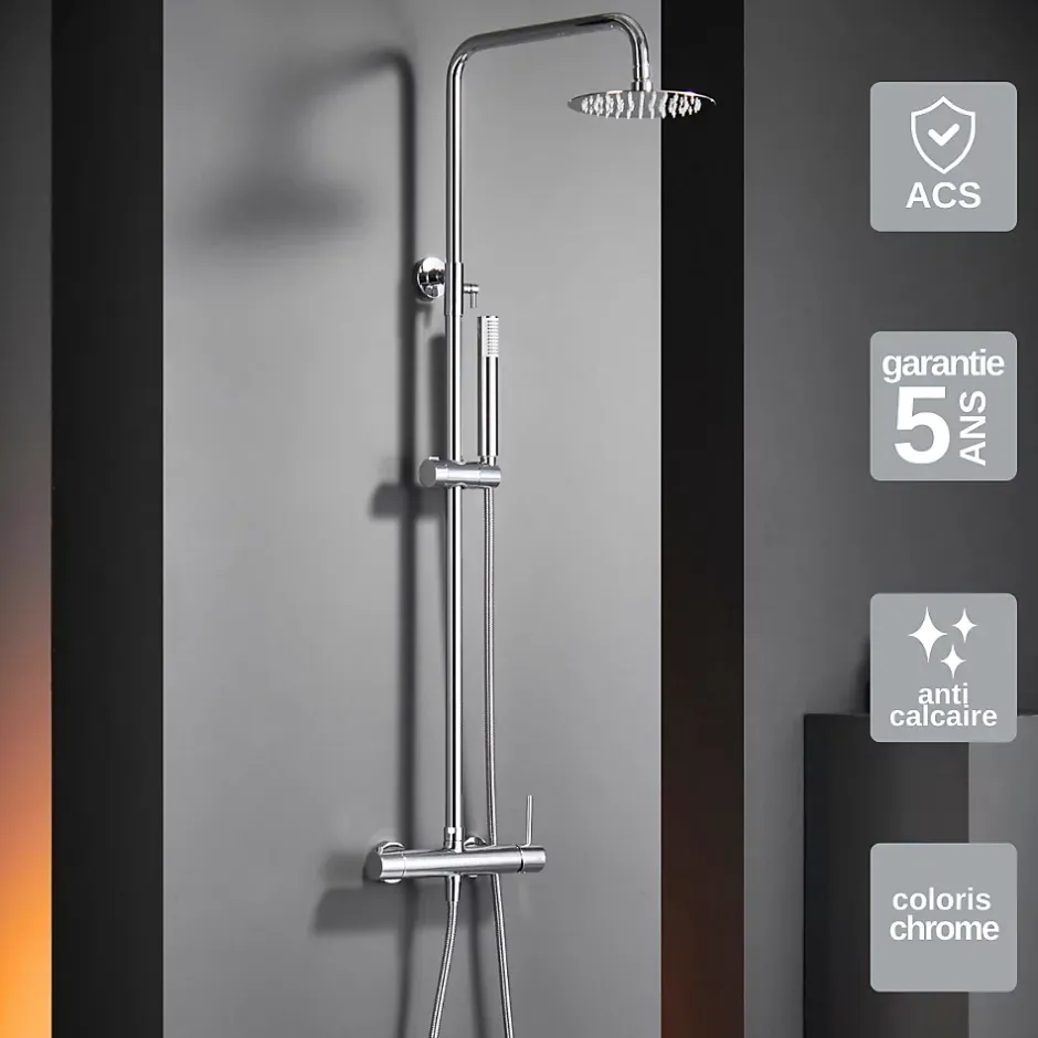 Imex Colonne de Douche Anti-Calcaire Chrome MONZA BDM039