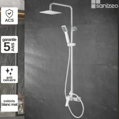 Imex Colonne de Douche Anti-Calcaire Blanc Mat ART BDAR025/BL