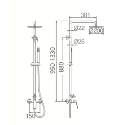 Imex Colonne de Douche Anti-Calcaire Chrome LUXOR BDX023/NG
