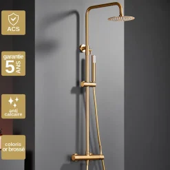 Imex Colonne de Douche Anti-Calcaire Or Brossé MONZA BDM039/OC